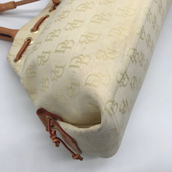 Dooney & Bourke Yellow Canvas Logo Tassel Duffle Bag - Picture 7 of 11